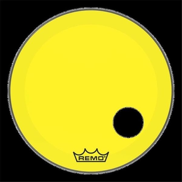 Remo Remo P3-1326-CT-YEOH-U Powerstroke P3 Colortone Bass Drum Batter Head; Yellow - 26 in. with Hole P3-1326-CT-YEOH-U